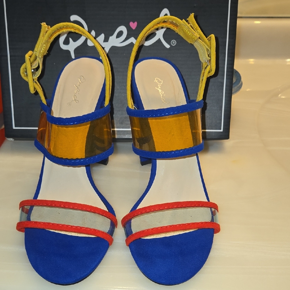 Qupid Multicolor Strappy Sandals
